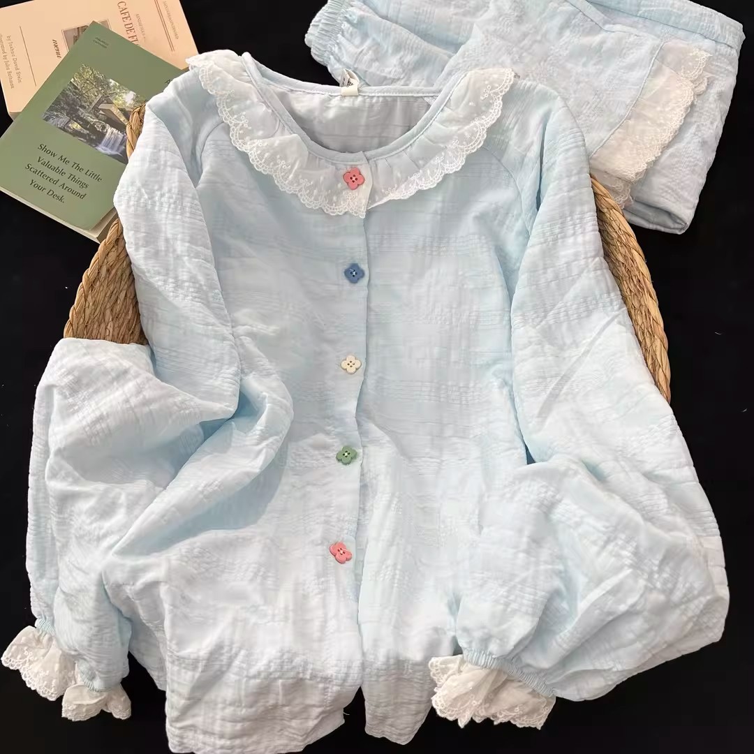 Summer Cotton With Pads Homewear Women Short Sleeve Shorts 2 Pcs Breat photo 3 (style 7005)