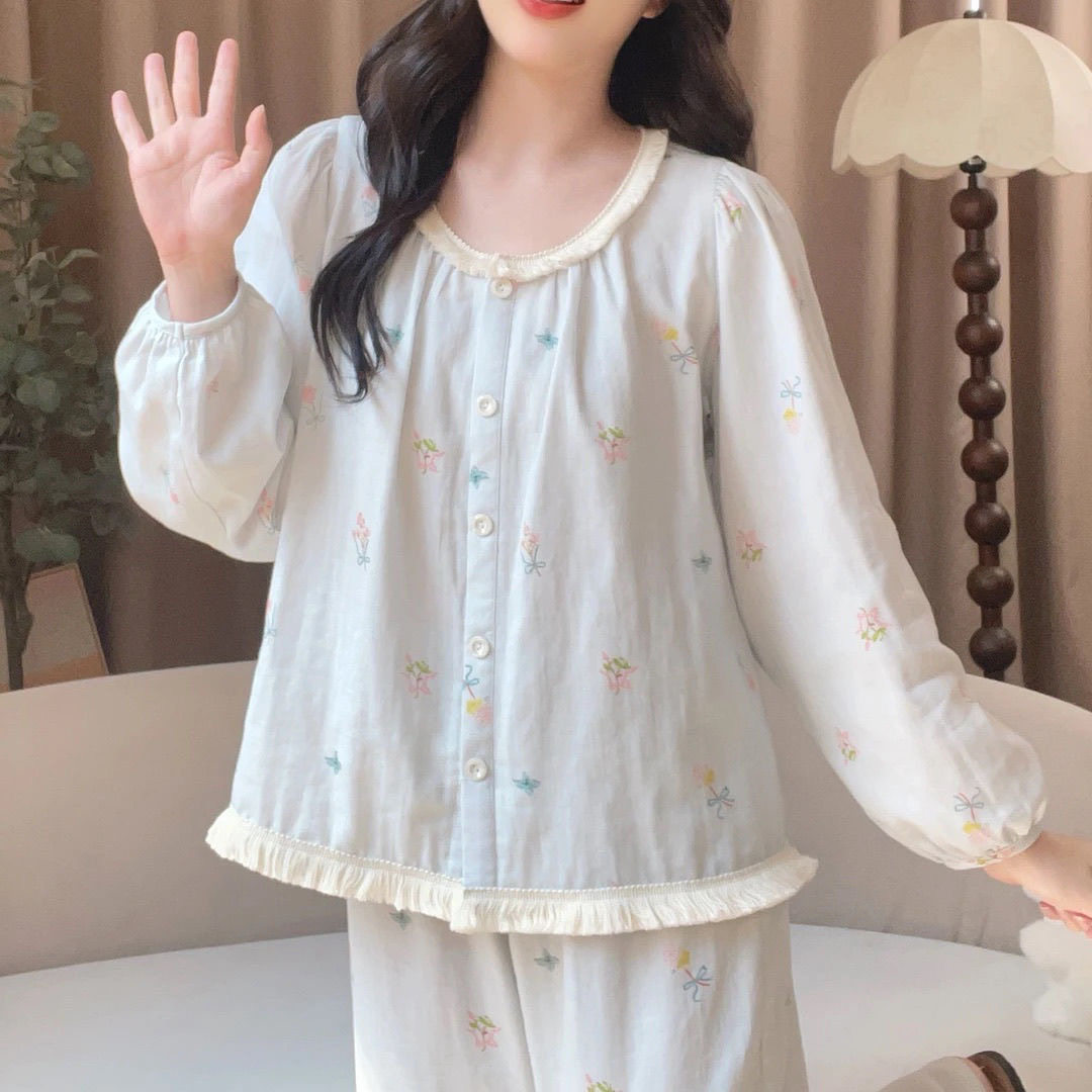 Summer Cloud Cotton Homewear Women Short Sleeve Shorts 2 Pcs Breathabl photo 1 (style 7007)