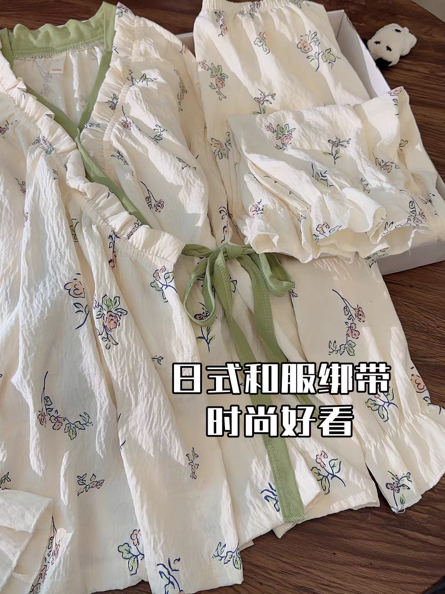 Summer Cloud Cotton Homewear Women Short Sleeve Shorts 2 Pcs Breathabl photo 5 (style 7009)