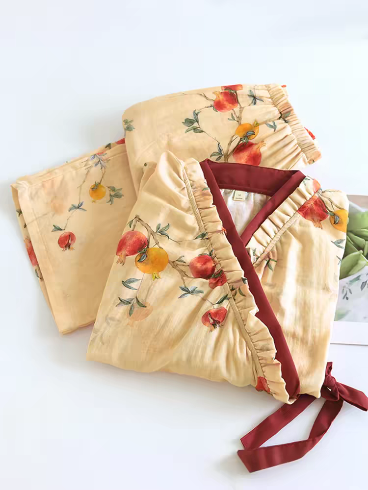Summer Cloud Cotton Homewear Women Short Sleeve Shorts 2 Pcs Breathabl photo 2 (style 7010)