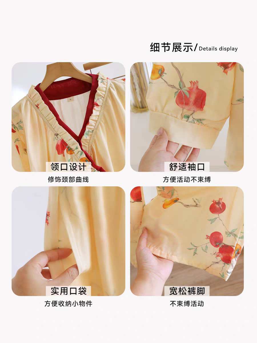 Summer Cloud Cotton Homewear Women Short Sleeve Shorts 2 Pcs Breathabl photo 4 (style 7010)