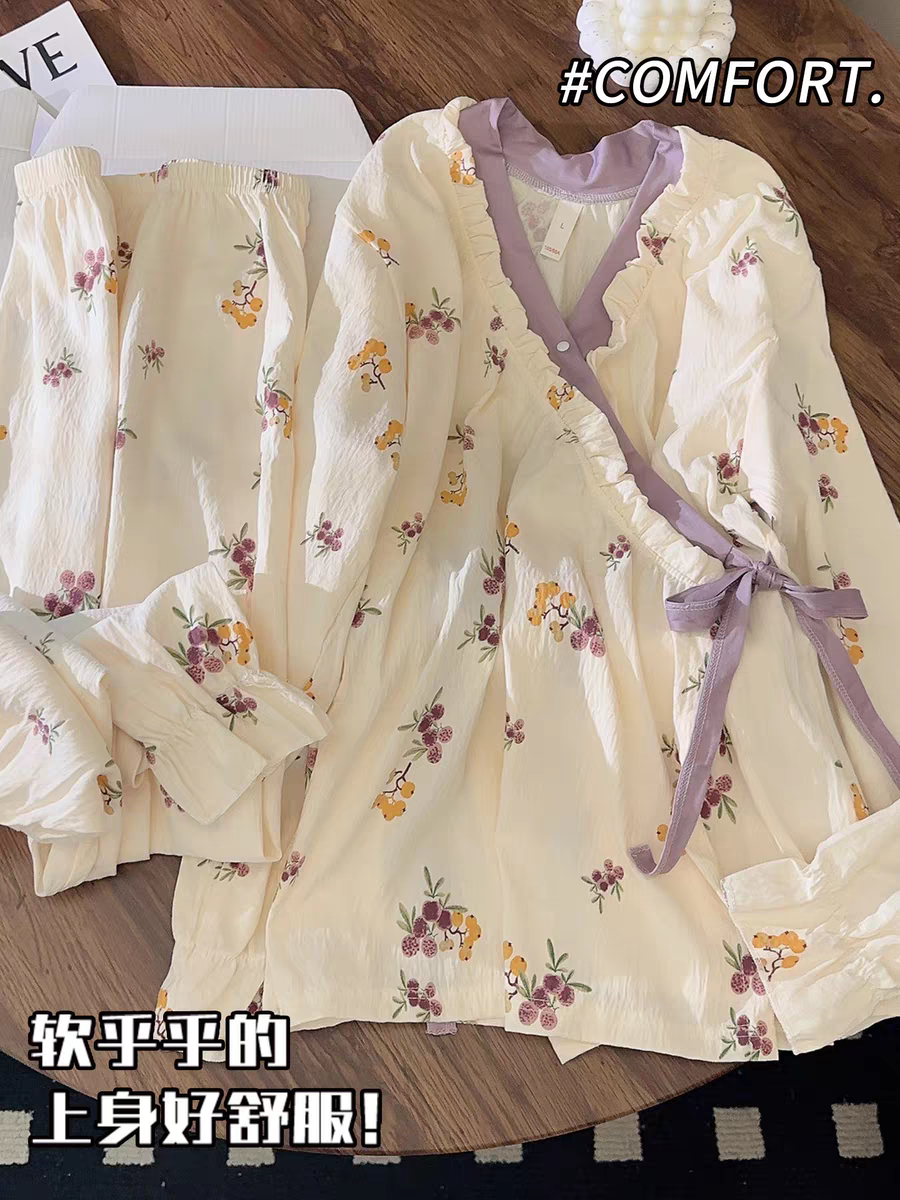 Summer Cloud Cotton Homewear Women Short Sleeve Shorts 2 Pcs Breathabl photo 1 (style 7013)