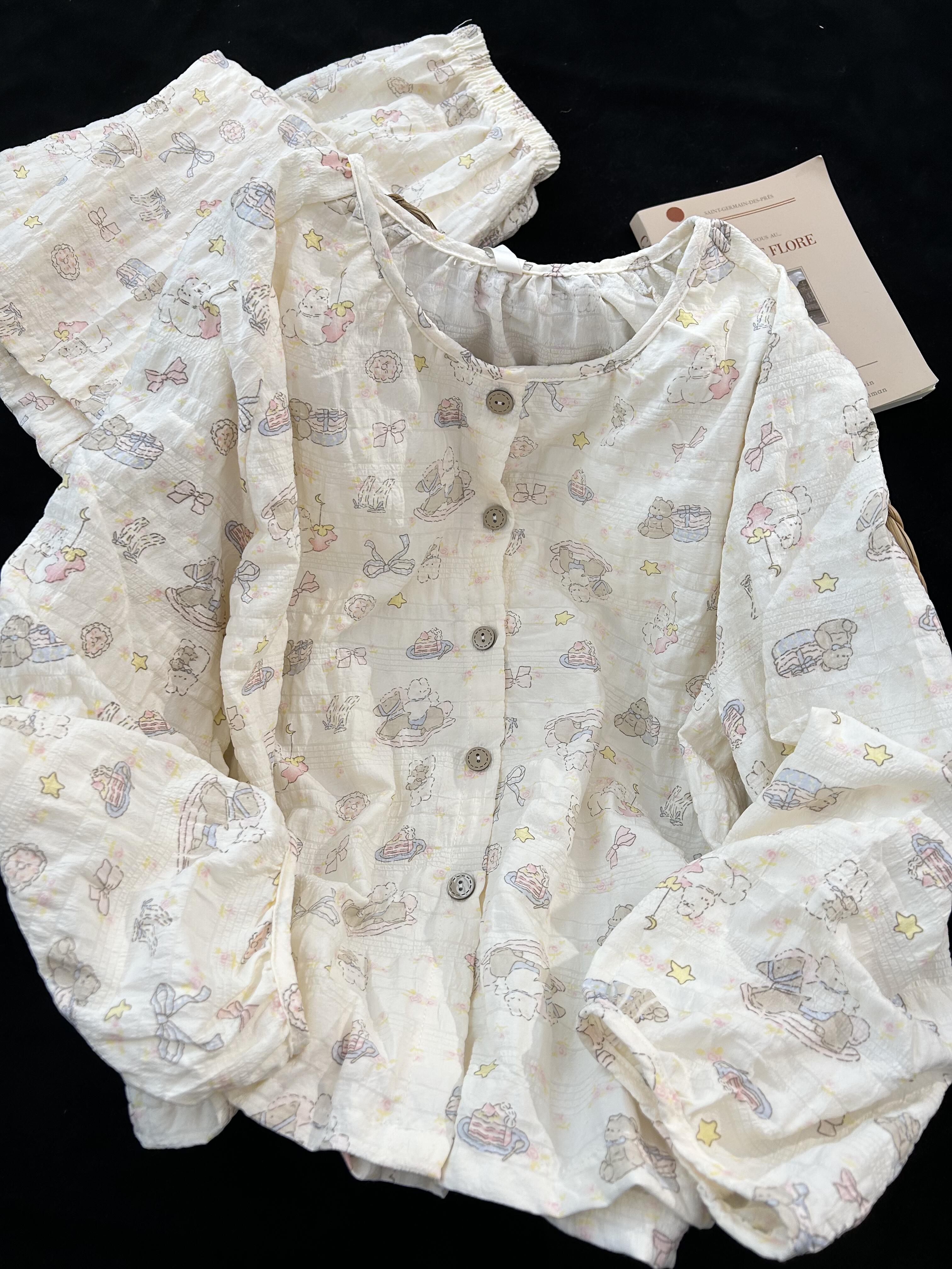 Summer Cotton With Pads Homewear Women Short Sleeve Shorts 2 Pcs Breat photo 2 (style 70217022)