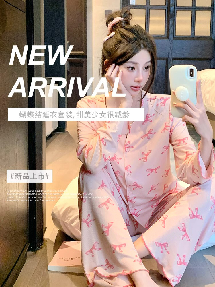 Women's Summer Imitation Cotton Pajama Set, Short Sleeve & Shorts, Bre photo 7 (style SM-7B350A)