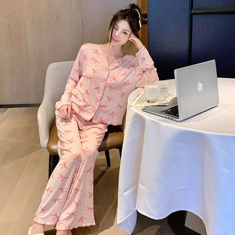 Women's Summer Imitation Cotton Pajama Set, Short Sleeve & Shorts, Bre photo 5 (style SM-7B350A)