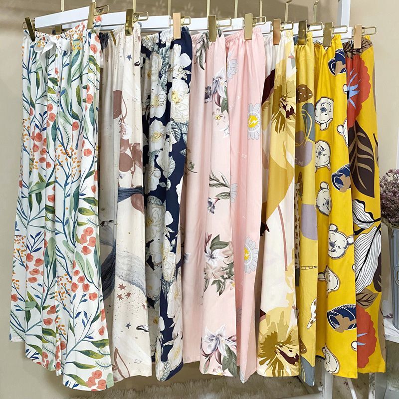 40S Cotton Summer New Loose Plus Size Beach Wide Leg Pants Women Outdo photo 1 (style 710142311287)
