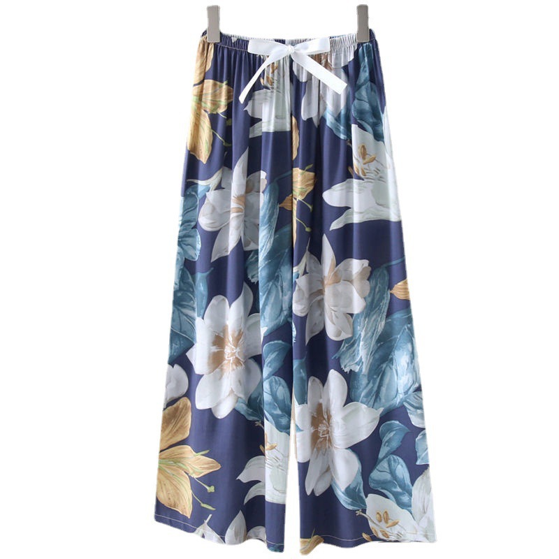 40S Cotton Summer New Loose Plus Size Beach Wide Leg Pants Women Outdo photo 5 (style 710142311287)