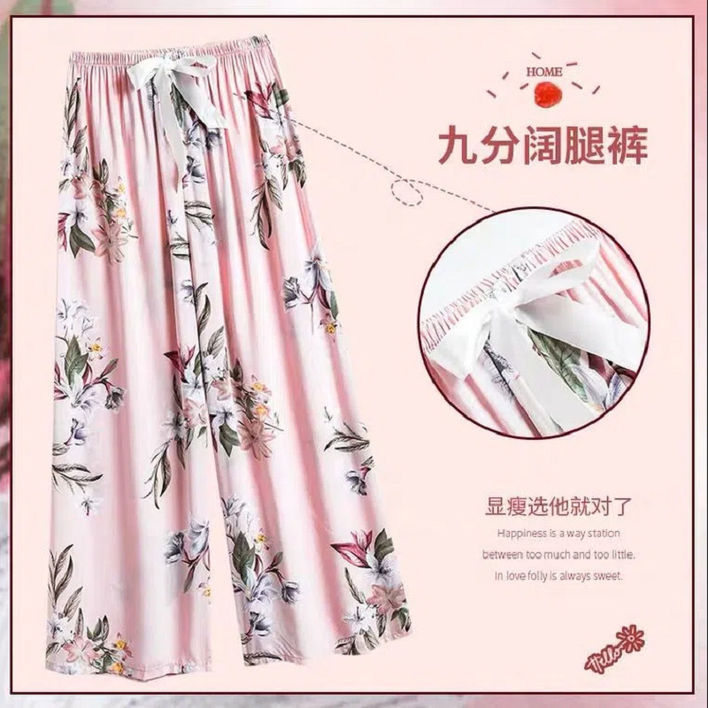 40S Cotton Summer New Loose Plus Size Beach Wide Leg Pants Women Outdo photo 6 (style 710142311287)