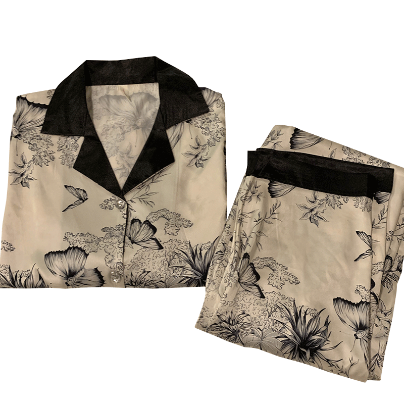 Summer Cotton Long Sleeve Homewear Women Short Sleeve Shorts 2 Pcs Bre photo 5 (style 711136)
