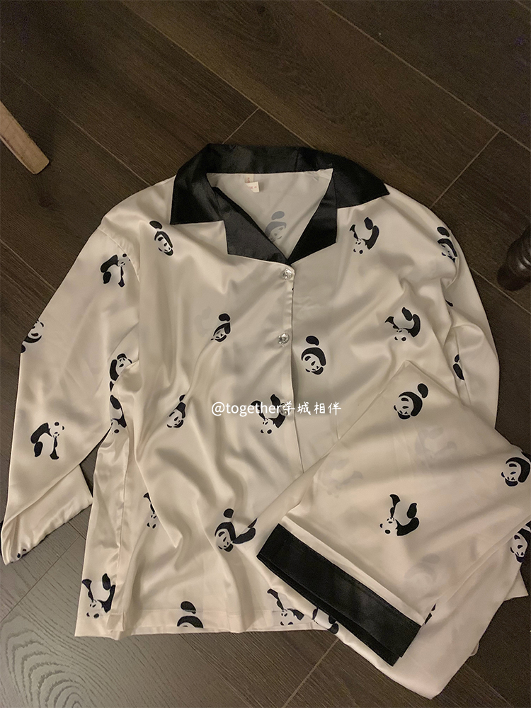 Summer Ice Silk Long Sleeve Homewear Women Short Sleeve Shorts 2 Pcs B photo 6 (style 714936)