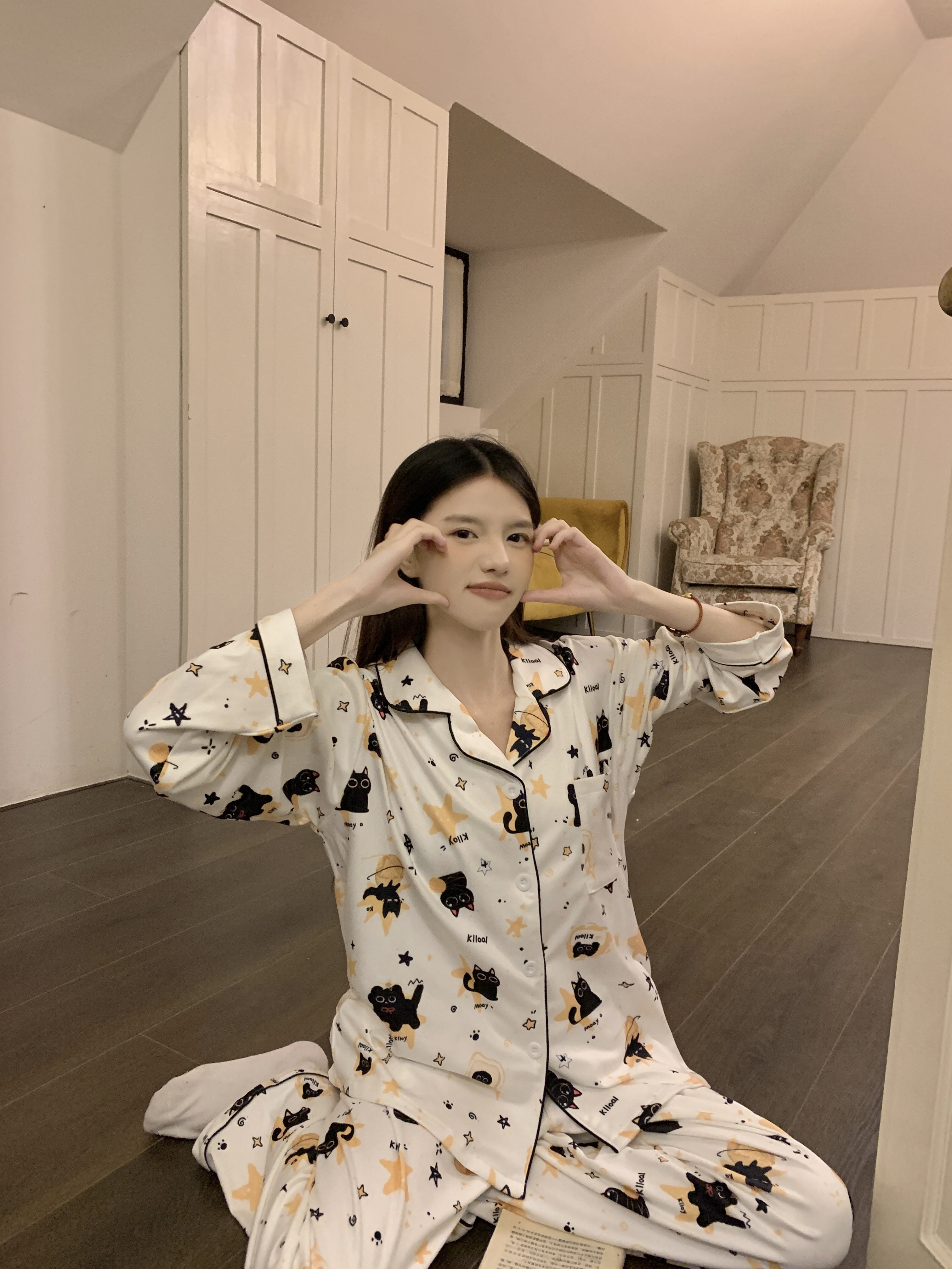 Summer Cotton Homewear Women Short Sleeve Shorts 2 Pcs Breathable Comf photo 1 (style 715335)