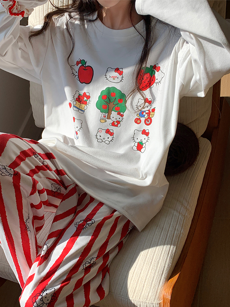 Summer Cotton Homewear Women Short Sleeve Shorts 2 Pcs Breathable Comf photo 5 (style 716735)