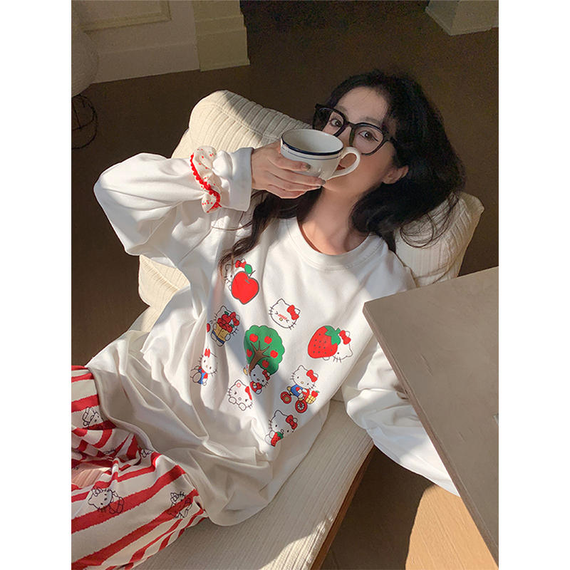Summer Cotton Homewear Women Short Sleeve Shorts 2 Pcs Breathable Comf photo 6 (style 716735)
