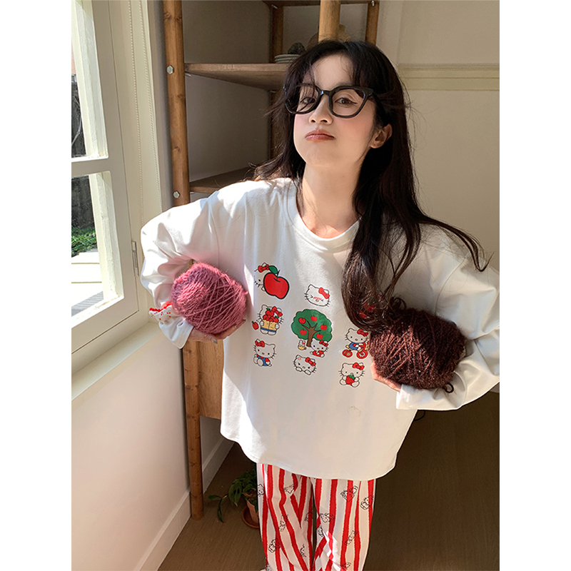 Summer Cotton Homewear Women Short Sleeve Shorts 2 Pcs Breathable Comf photo 7 (style 716735)