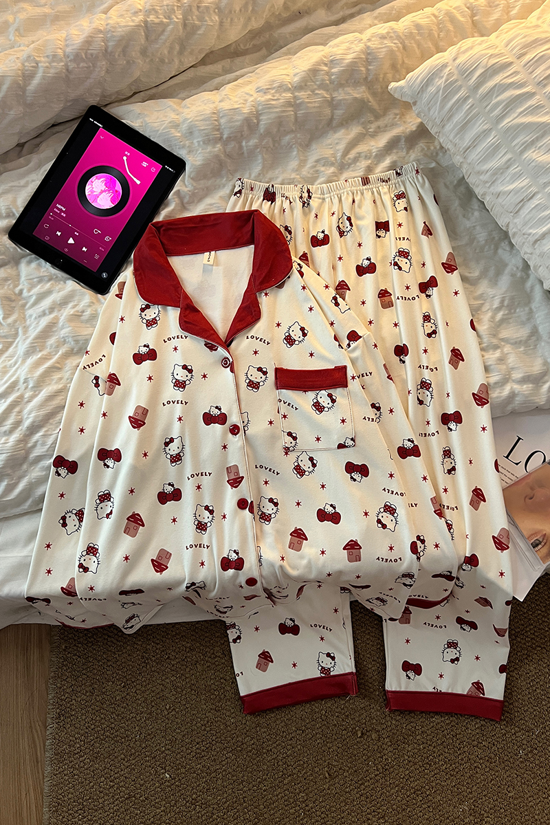 Summer Cotton Homewear Women Short Sleeve Shorts 2 Pcs Breathable Comf photo 1 (style 718135)