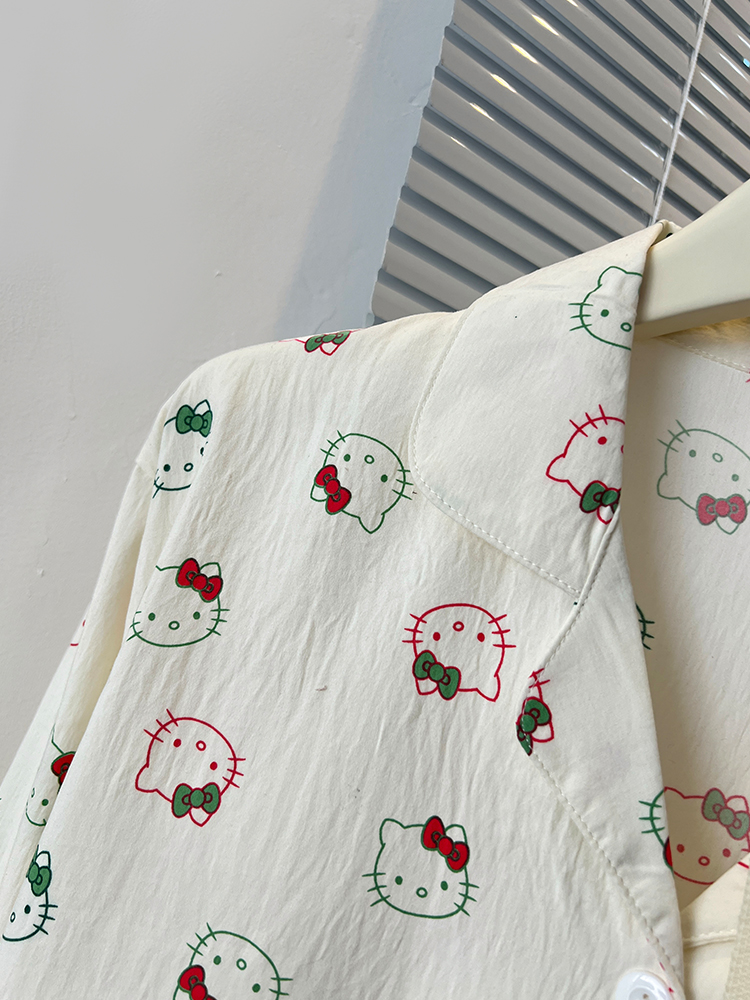Summer Cloud Cotton Homewear Women Short Sleeve Shorts 2 Pcs Breathabl photo 4 (style 7185192)