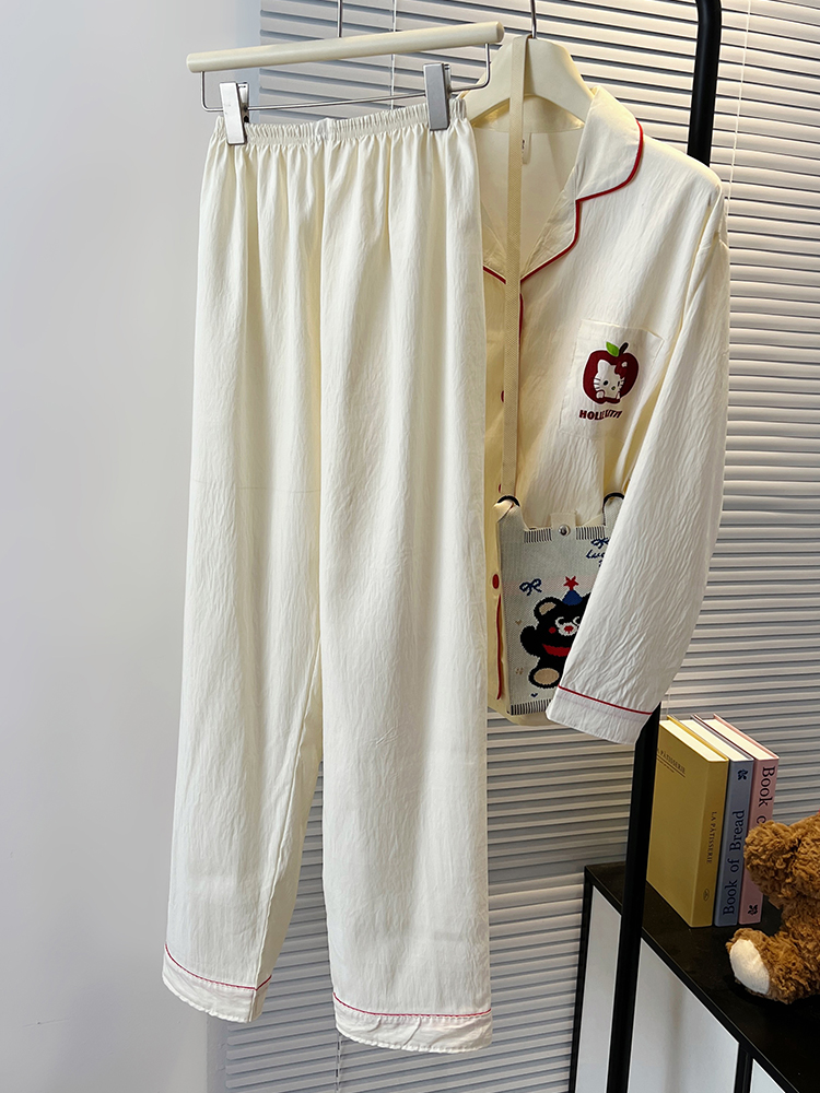 Summer Cloud Cotton Homewear Women Short Sleeve Shorts 2 Pcs Breathabl photo 7 (style 7188202)