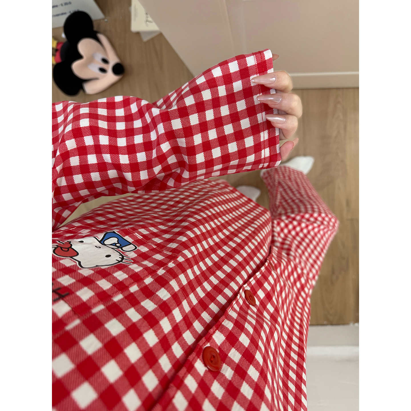 Summer Cloud Cotton Homewear Women Short Sleeve Shorts 2 Pcs Breathabl photo 3 (style 7206232)