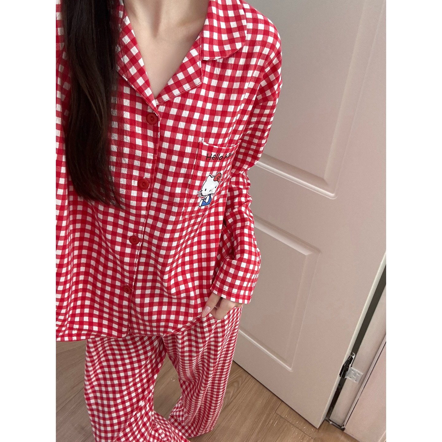 Summer Cloud Cotton Homewear Women Short Sleeve Shorts 2 Pcs Breathabl photo 4 (style 7206232)