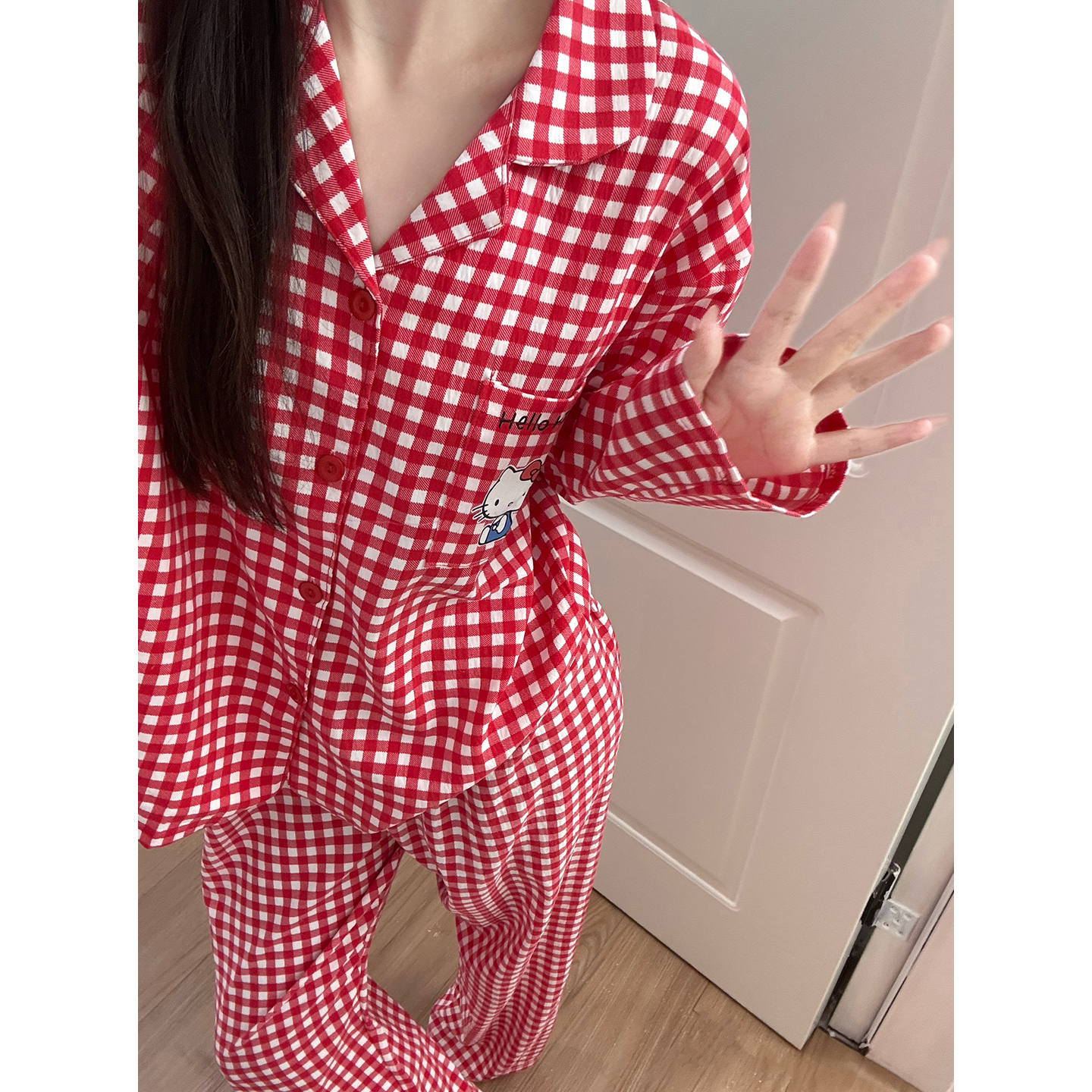 Summer Cloud Cotton Homewear Women Short Sleeve Shorts 2 Pcs Breathabl photo 5 (style 7206232)