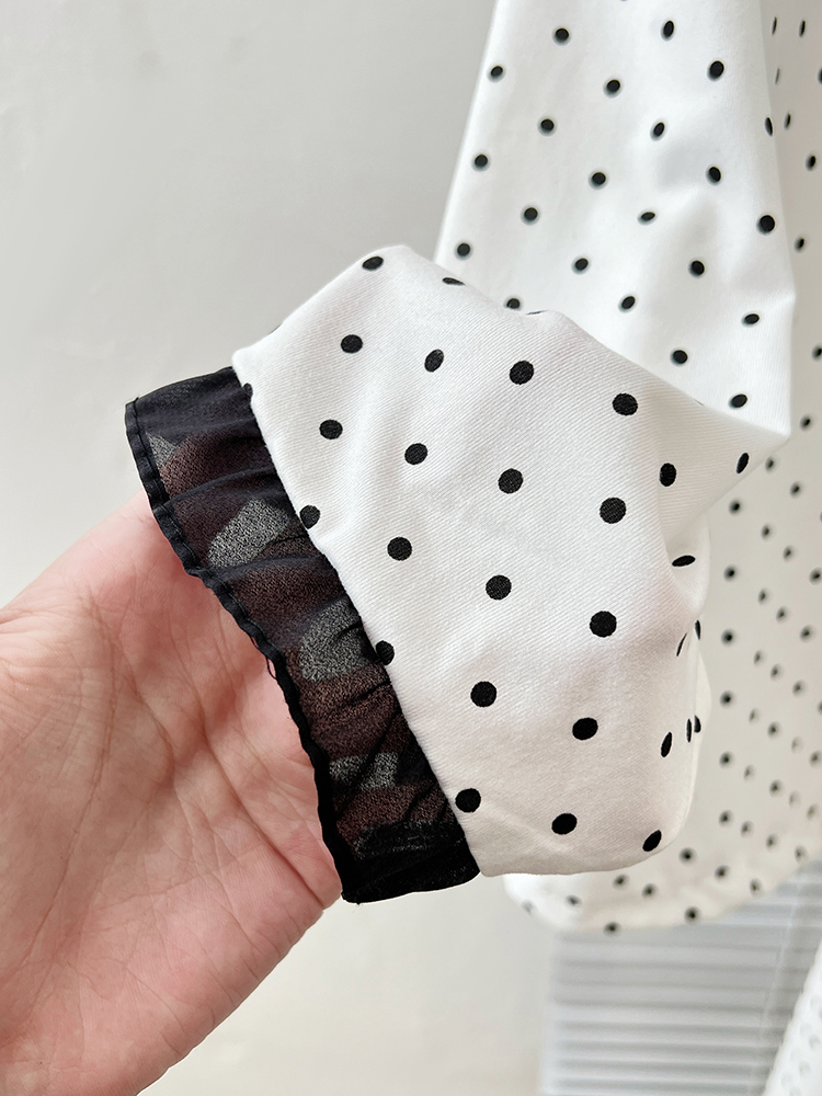 Summer Cotton-Like Lace Polka Homewear Women Short Sleeve Shorts 2 Pcs photo 6 (style 7212262)