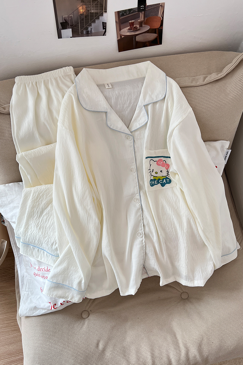 Summer Cloud Cotton Homewear Women Short Sleeve Shorts 2 Pcs Breathabl photo 6 (style 7218182)