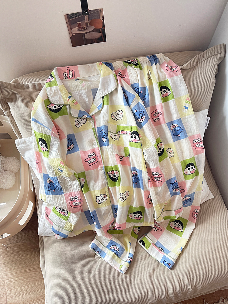 Summer Cloud Cotton Homewear Women Short Sleeve Shorts 2 Pcs Breathabl photo 5 (style 7220182)