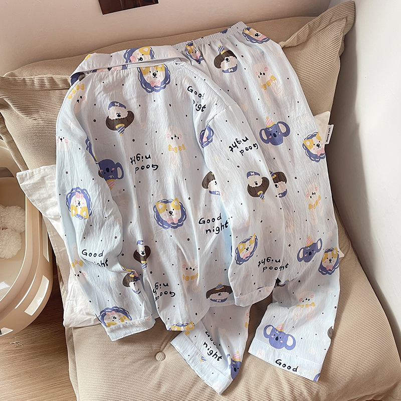 Summer Cloud Cotton Homewear Women Short Sleeve Shorts 2 Pcs Breathabl photo 6 (style 7223182)