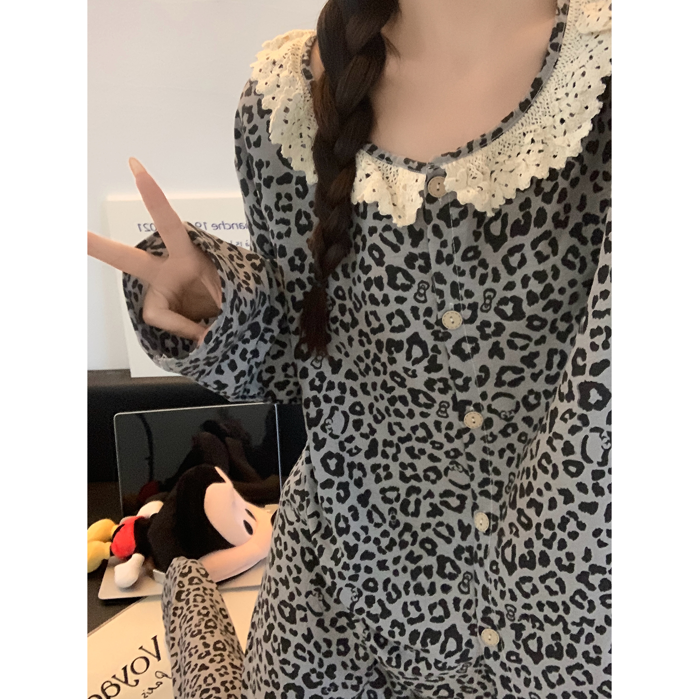 Summer Cloud Cotton Homewear Women Short Sleeve Shorts 2 Pcs Breathabl photo 7 (style 7241182)