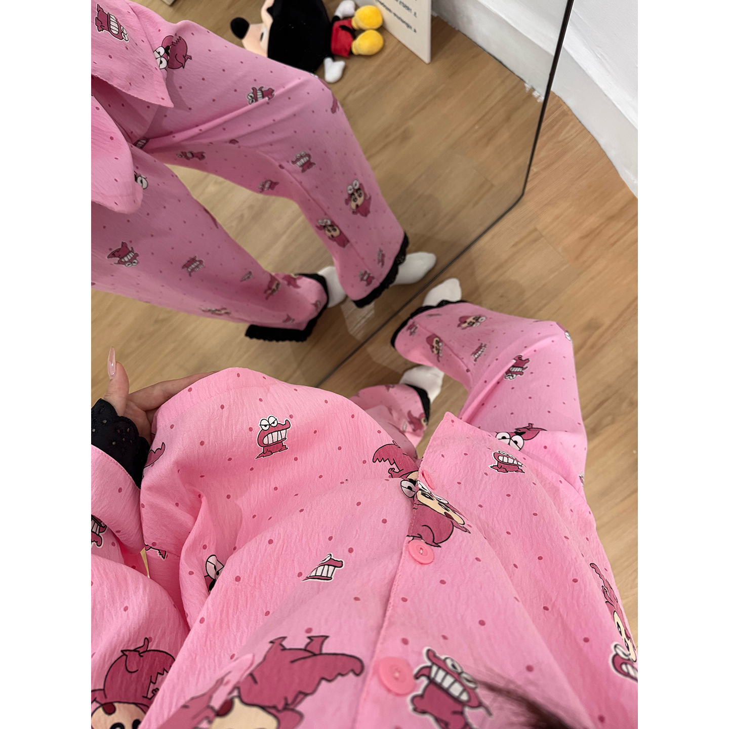 Summer Cloud Cotton No Pads Cartoon Homewear Women Short Sleeve Shorts photo 2 (style 7244242)