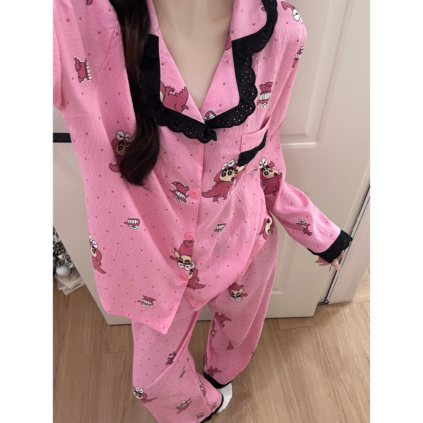 Summer Cloud Cotton No Pads Cartoon Homewear Women Short Sleeve Shorts photo 6 (style 7244242)