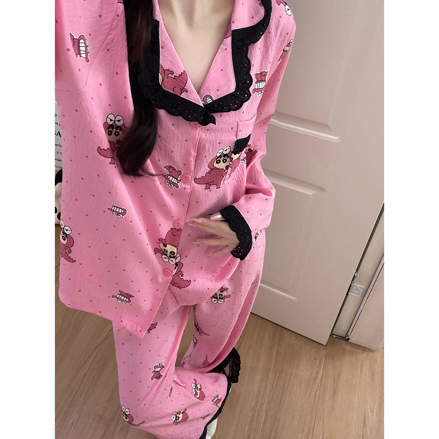 Summer Cloud Cotton No Pads Cartoon Homewear Women Short Sleeve Shorts photo 7 (style 7244242)