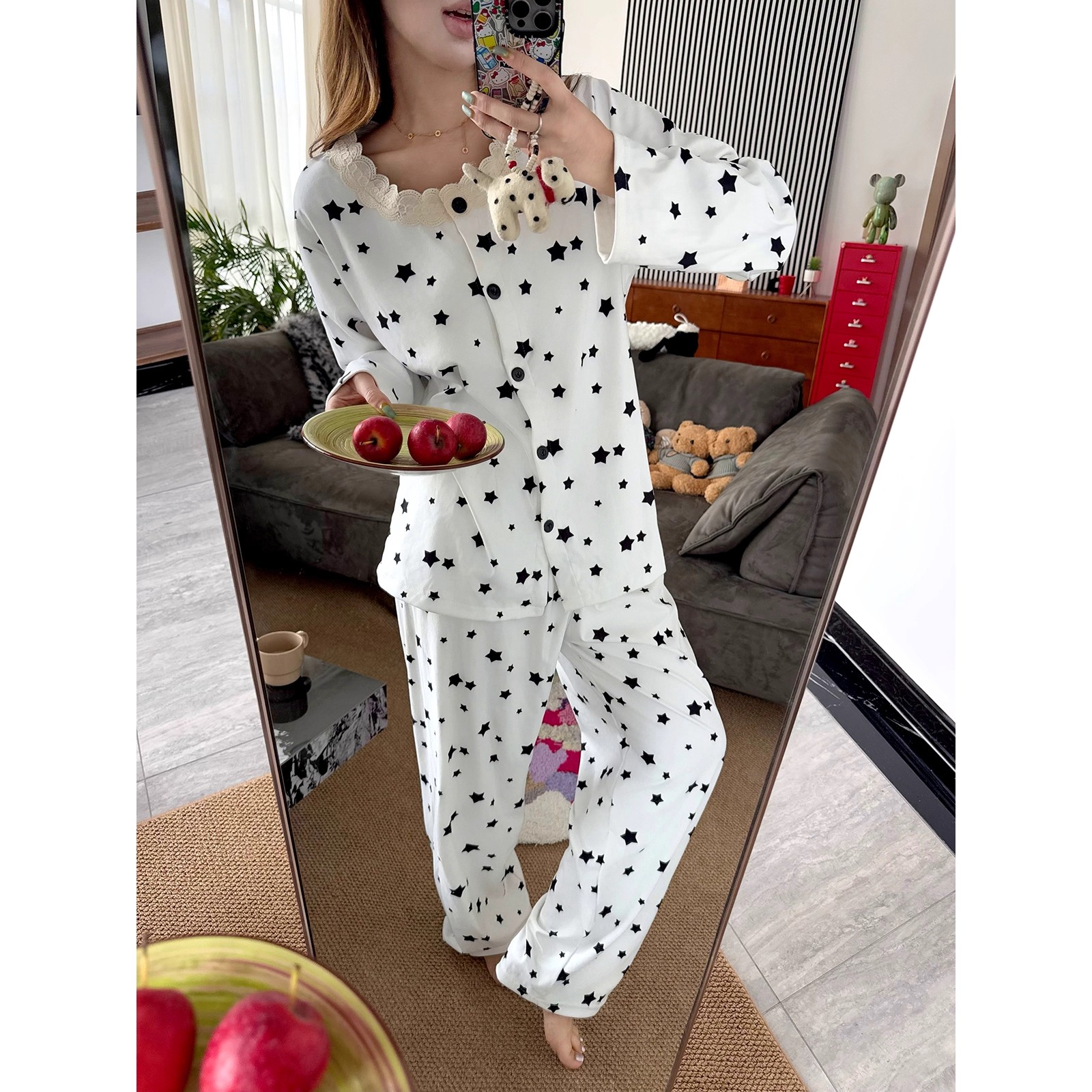 Summer Cotton Homewear Women Short Sleeve Shorts 2 Pcs Breathable Comf photo 3 (style 7260262)