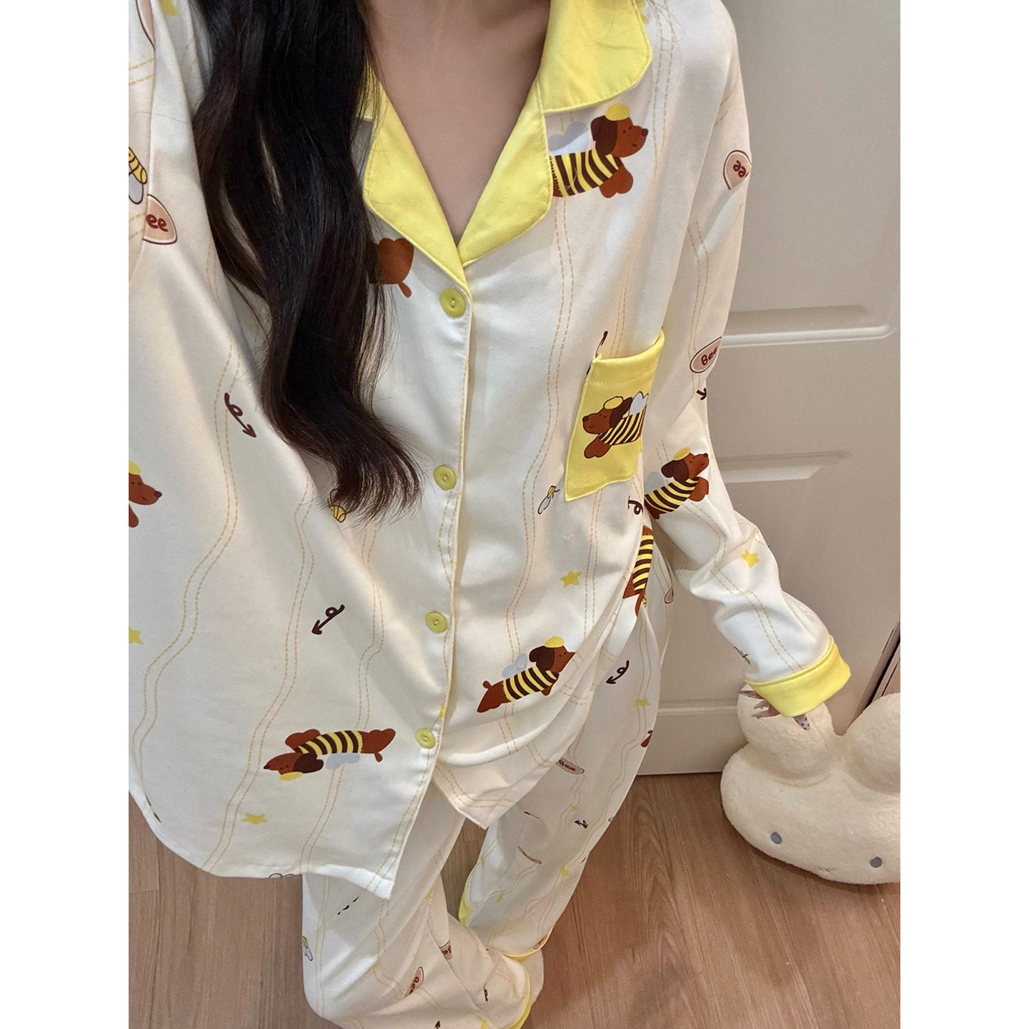 Summer Cotton Homewear Women Short Sleeve Shorts 2 Pcs Breathable Comf photo 1 (style 7263332)