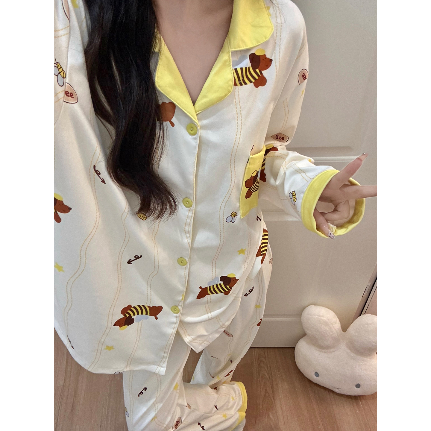 Summer Cotton Homewear Women Short Sleeve Shorts 2 Pcs Breathable Comf photo 3 (style 7263332)