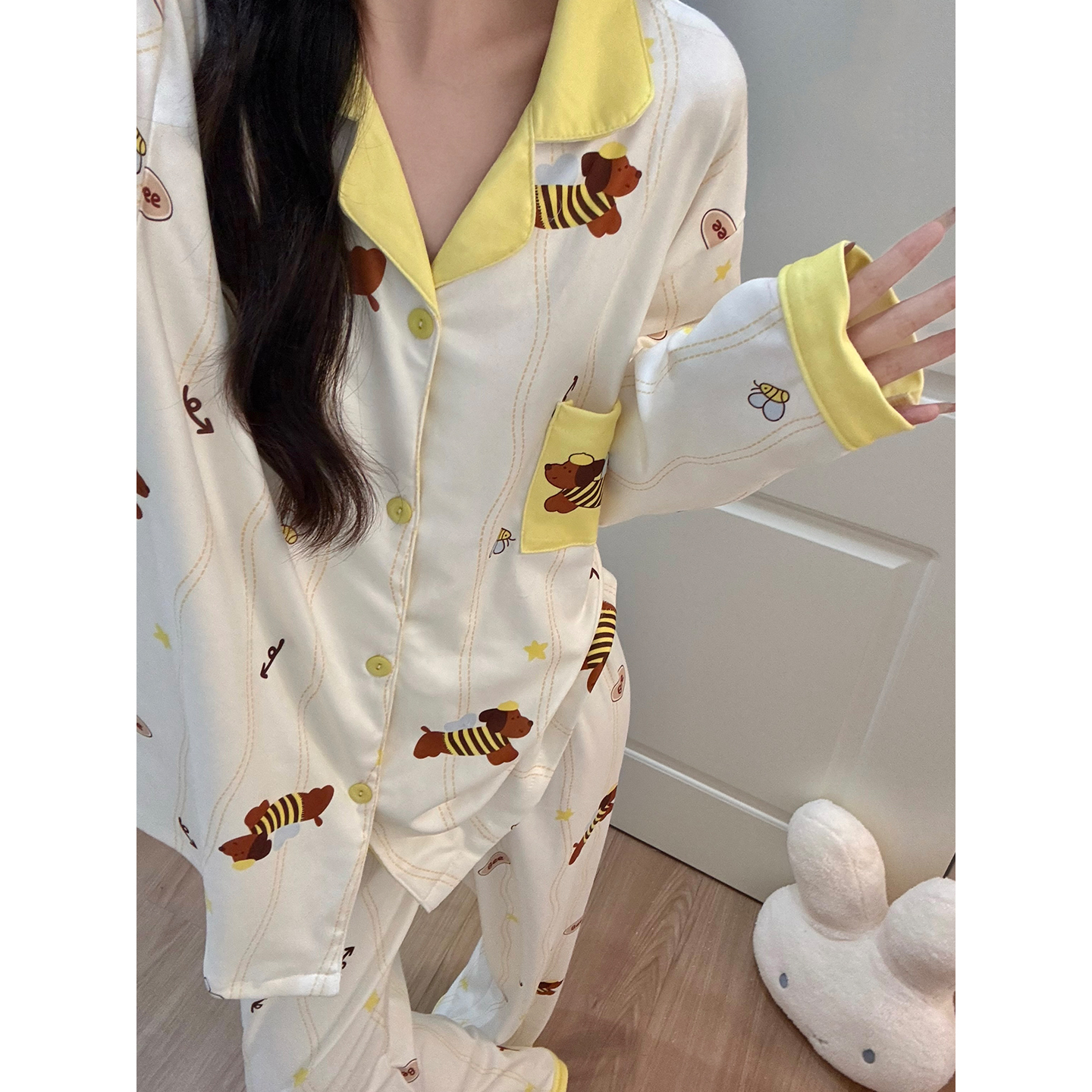 Summer Cotton Homewear Women Short Sleeve Shorts 2 Pcs Breathable Comf photo 4 (style 7263332)