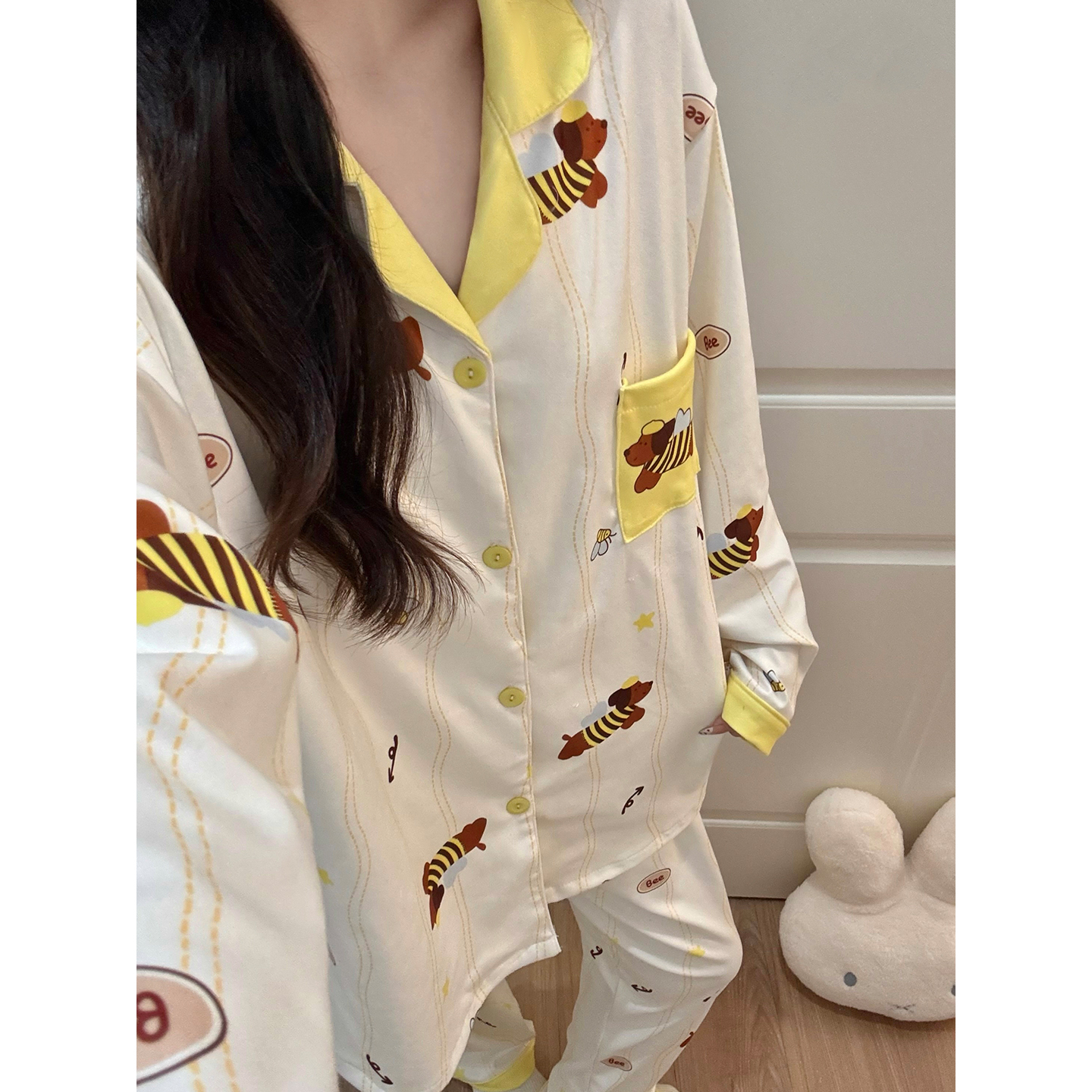 Summer Cotton Homewear Women Short Sleeve Shorts 2 Pcs Breathable Comf photo 5 (style 7263332)