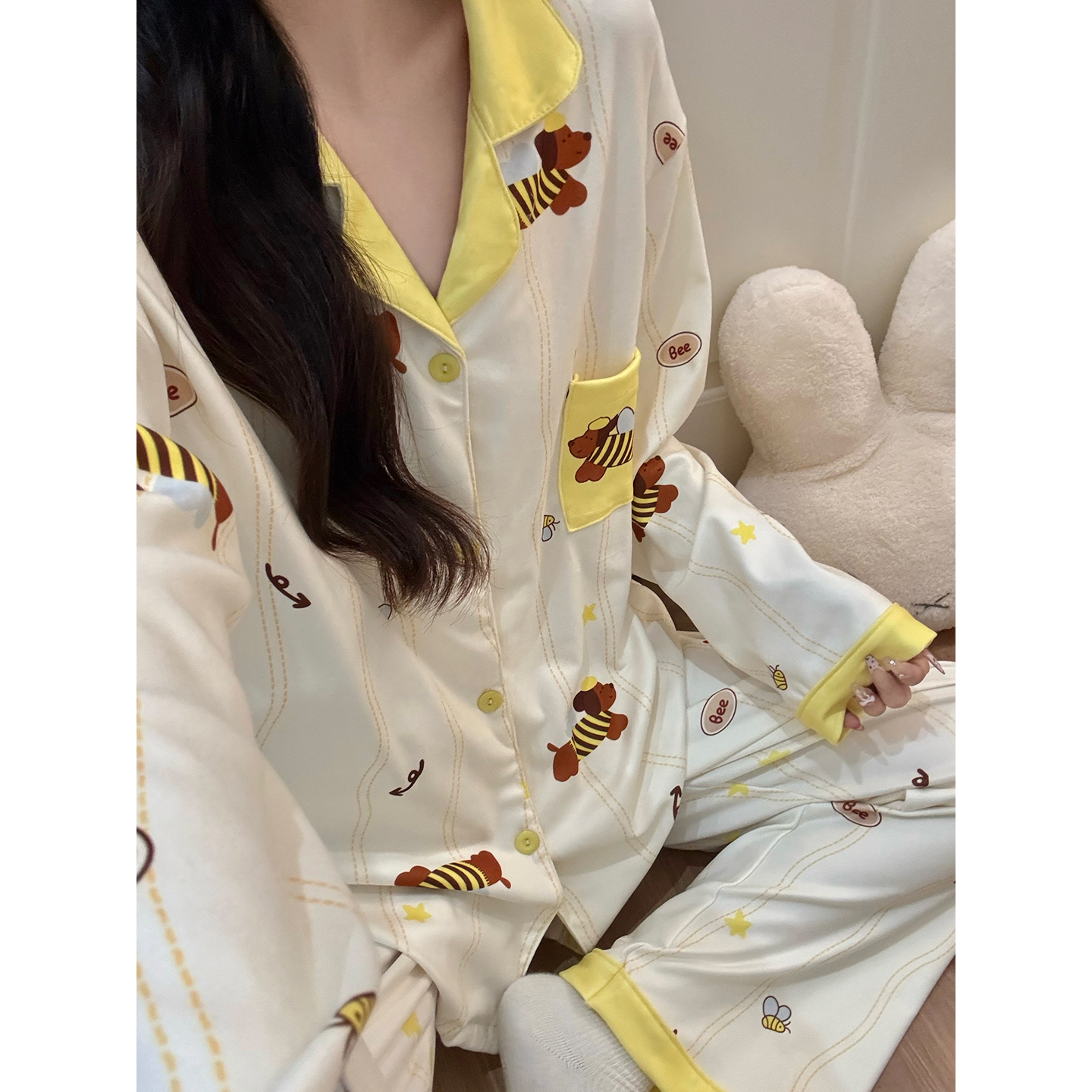 Summer Cotton Homewear Women Short Sleeve Shorts 2 Pcs Breathable Comf photo 7 (style 7263332)