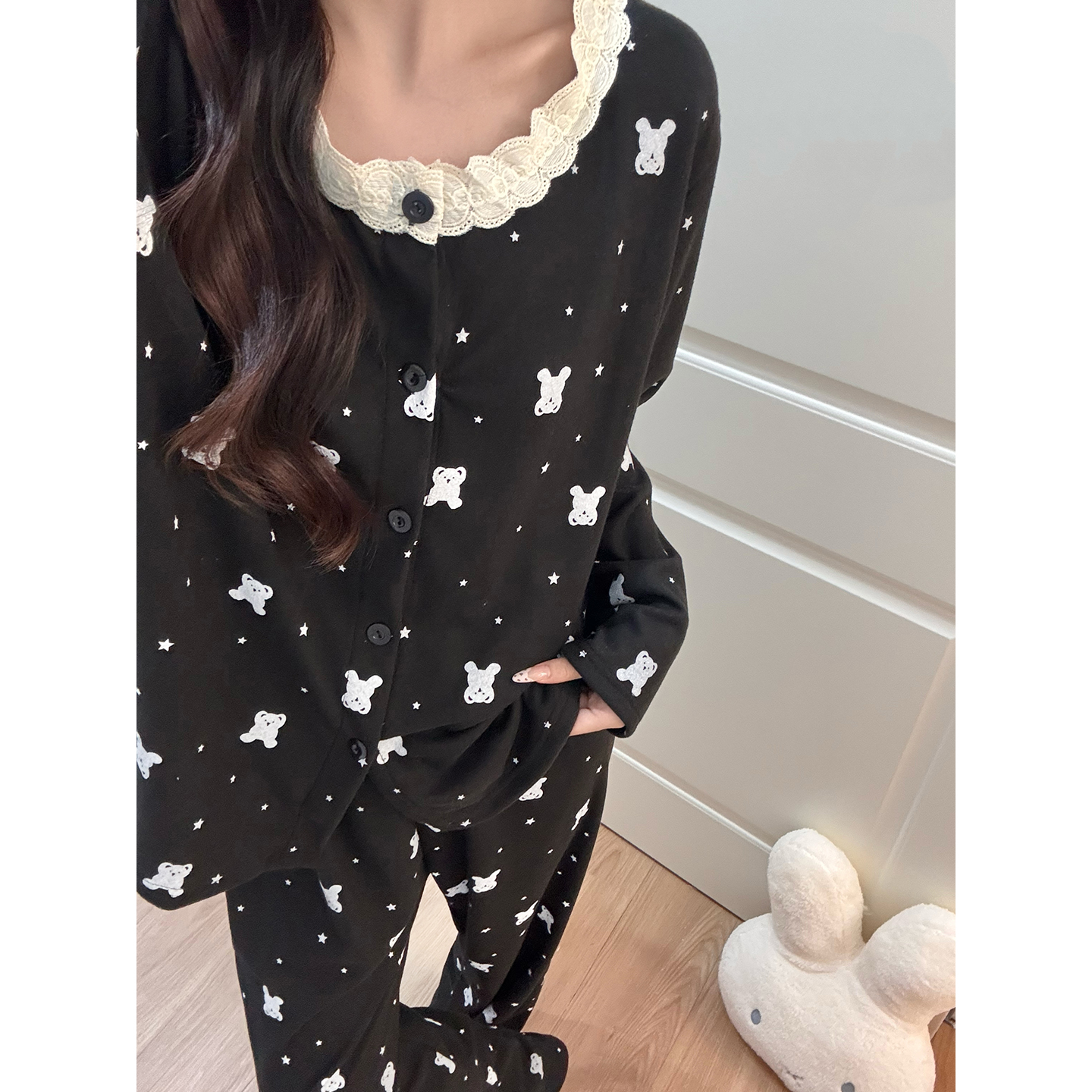 Summer Cotton Homewear Women Short Sleeve Shorts 2 Pcs Breathable Comf photo 1 (style 7266262)