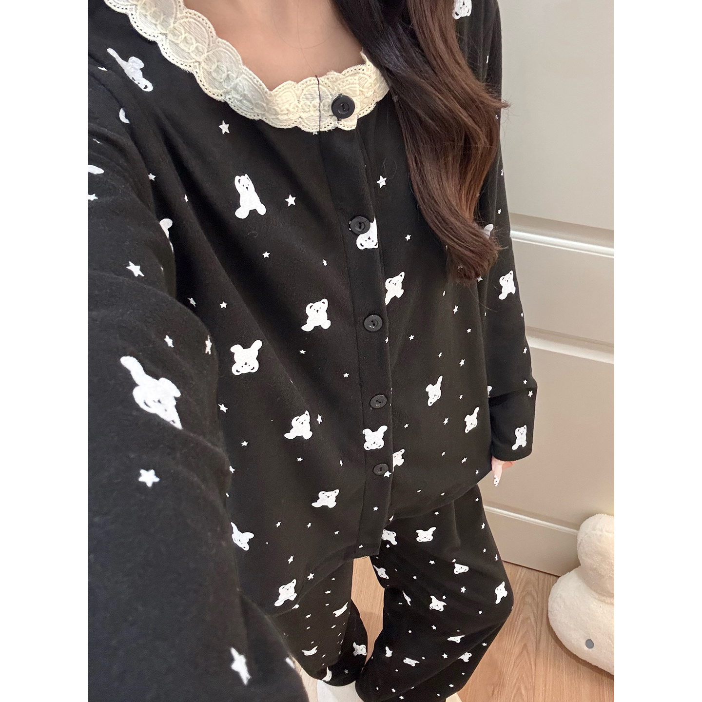 Summer Cotton Homewear Women Short Sleeve Shorts 2 Pcs Breathable Comf photo 4 (style 7266262)