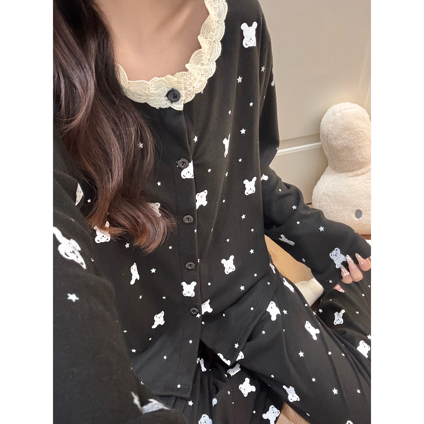 Summer Cotton Homewear Women Short Sleeve Shorts 2 Pcs Breathable Comf photo 6 (style 7266262)