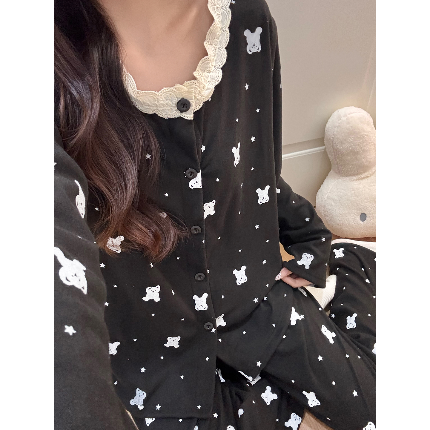 Summer Cotton Homewear Women Short Sleeve Shorts 2 Pcs Breathable Comf photo 7 (style 7266262)
