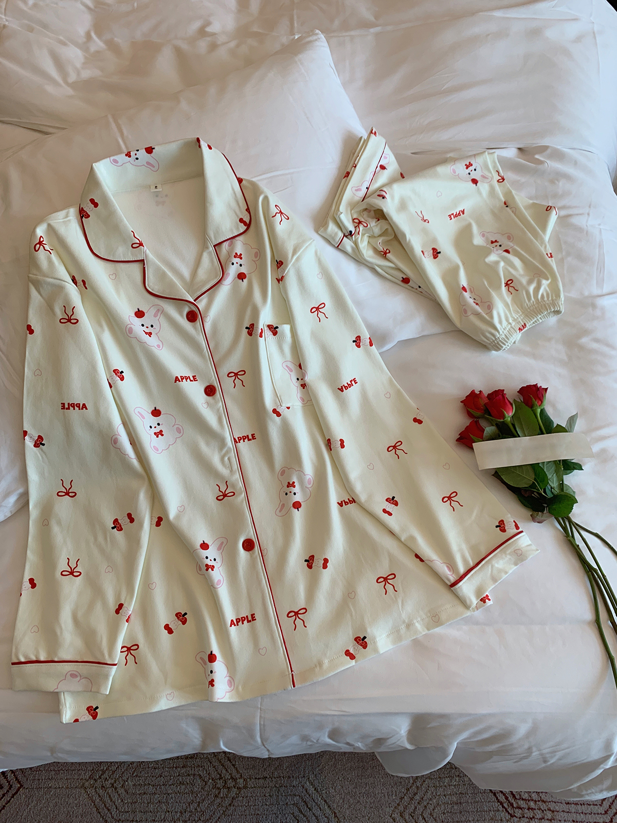 Summer Cotton Homewear Women Short Sleeve Shorts 2 Pcs Breathable Comf photo 1 (style 7267332)