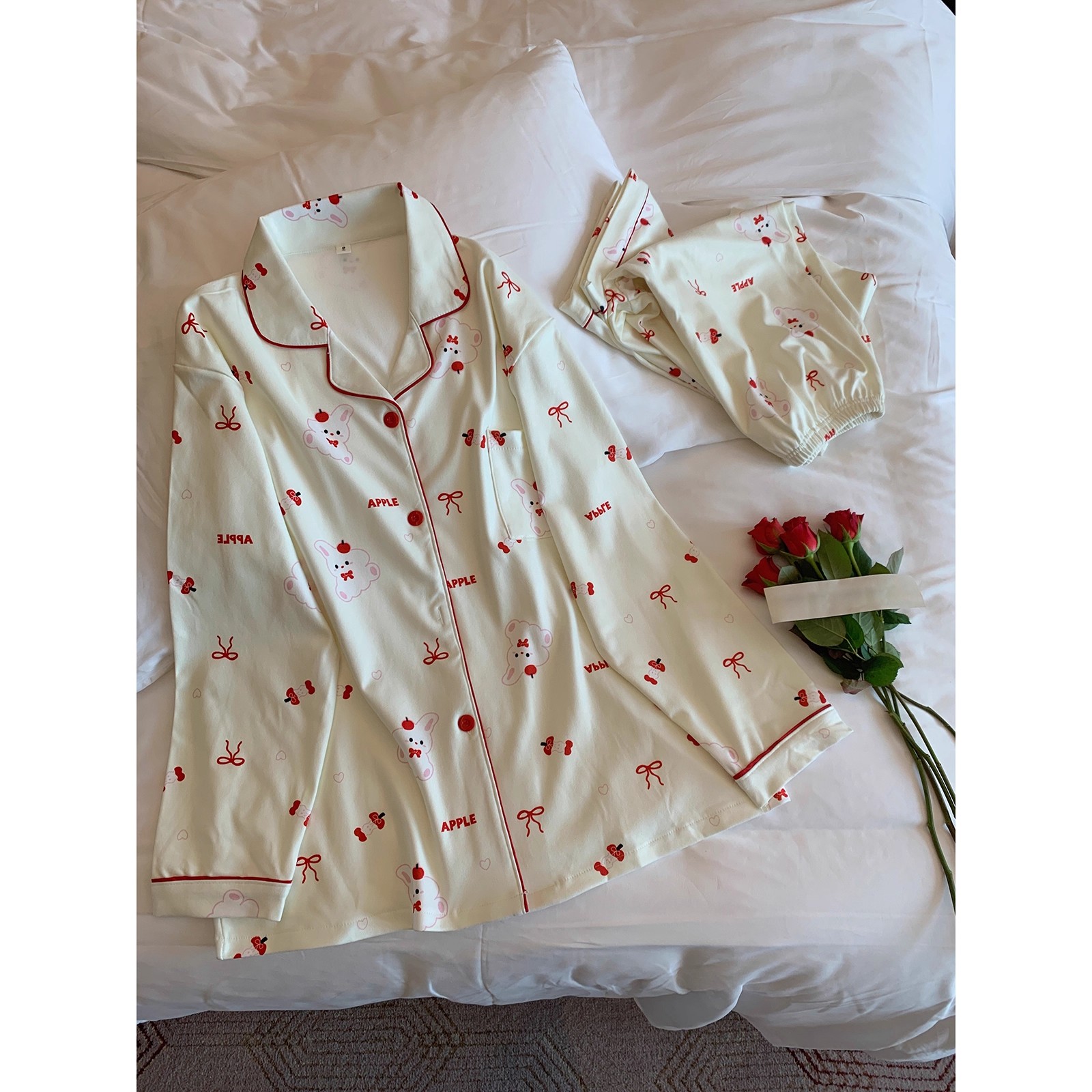 Summer Cotton Homewear Women Short Sleeve Shorts 2 Pcs Breathable Comf photo 4 (style 7267332)
