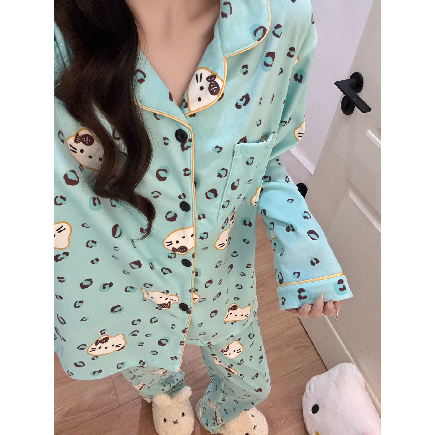 Summer Cotton Homewear Women Short Sleeve Shorts 2 Pcs Breathable Comf photo 3 (style 7268332)