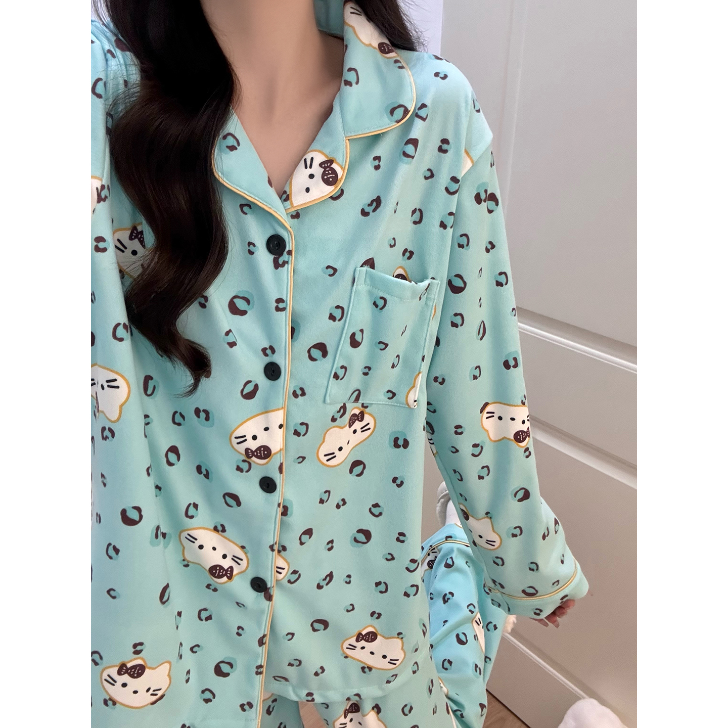 Summer Cotton Homewear Women Short Sleeve Shorts 2 Pcs Breathable Comf photo 4 (style 7268332)