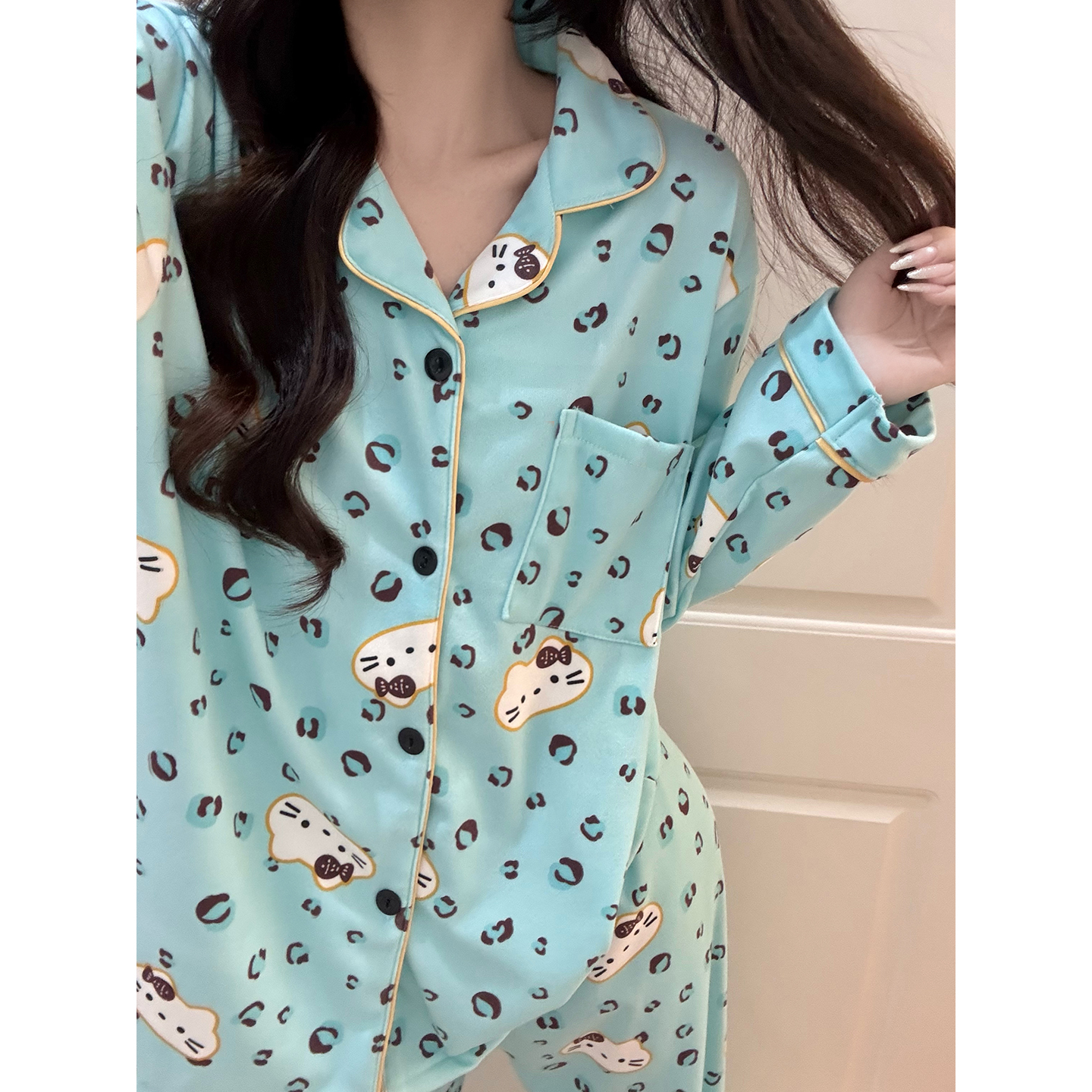 Summer Cotton Homewear Women Short Sleeve Shorts 2 Pcs Breathable Comf photo 5 (style 7268332)