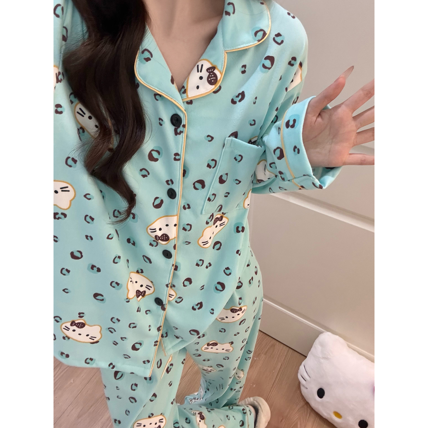 Summer Cotton Homewear Women Short Sleeve Shorts 2 Pcs Breathable Comf photo 7 (style 7268332)