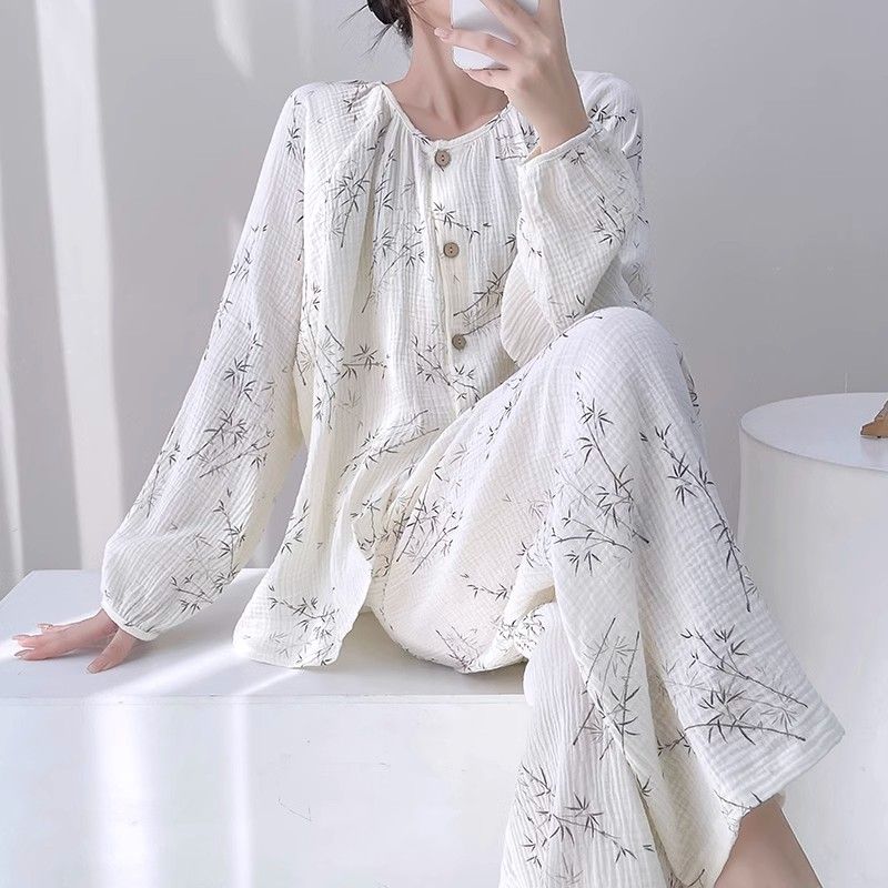 Summer Cotton Cardigan Homewear Women Short Sleeve Shorts 2 Pcs Breath photo 6 (style 733016)