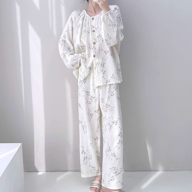 Summer Cotton Cardigan Homewear Women Short Sleeve Shorts 2 Pcs Breath photo 7 (style 733016)